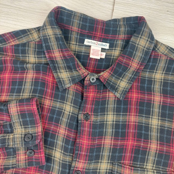 Carbon2Cobalt Other - Carbon2Cobalt Mens Flannel Shirt XL Tall Plaid 100% Cotton Holiday Lumberjack